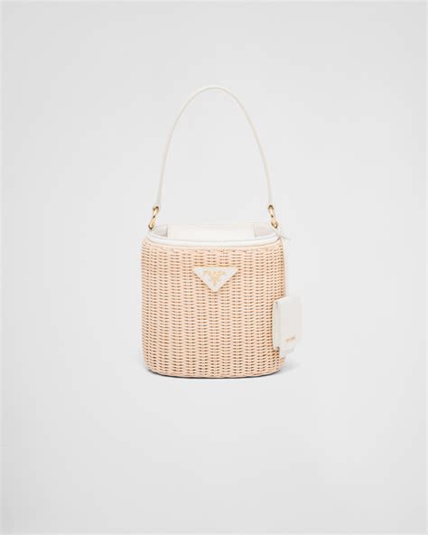 prada wicker bucket bag.